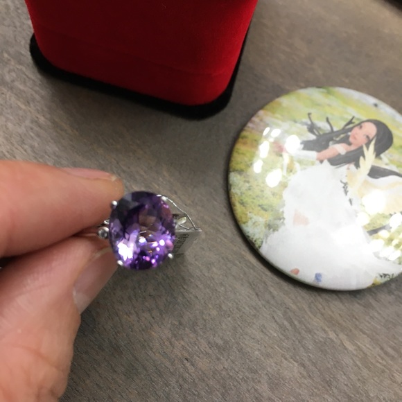 NEW Certified 5CT Amethyst S925 Silver Ring - Picture 3 of 17
